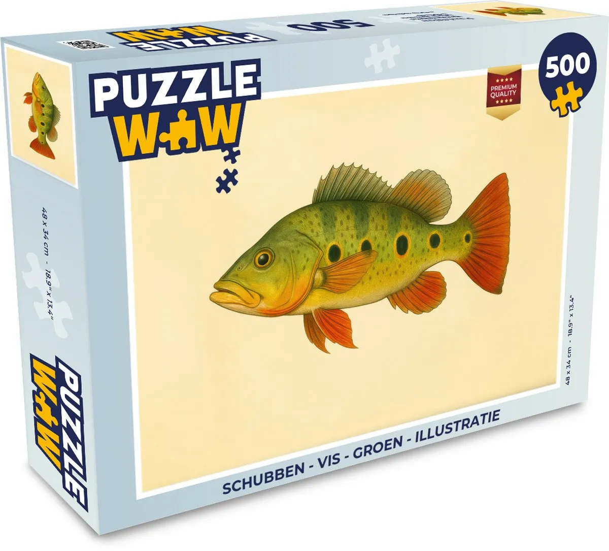 PuzzleWow Schubben Vis Legpuzzel 500 Stuks - Groen