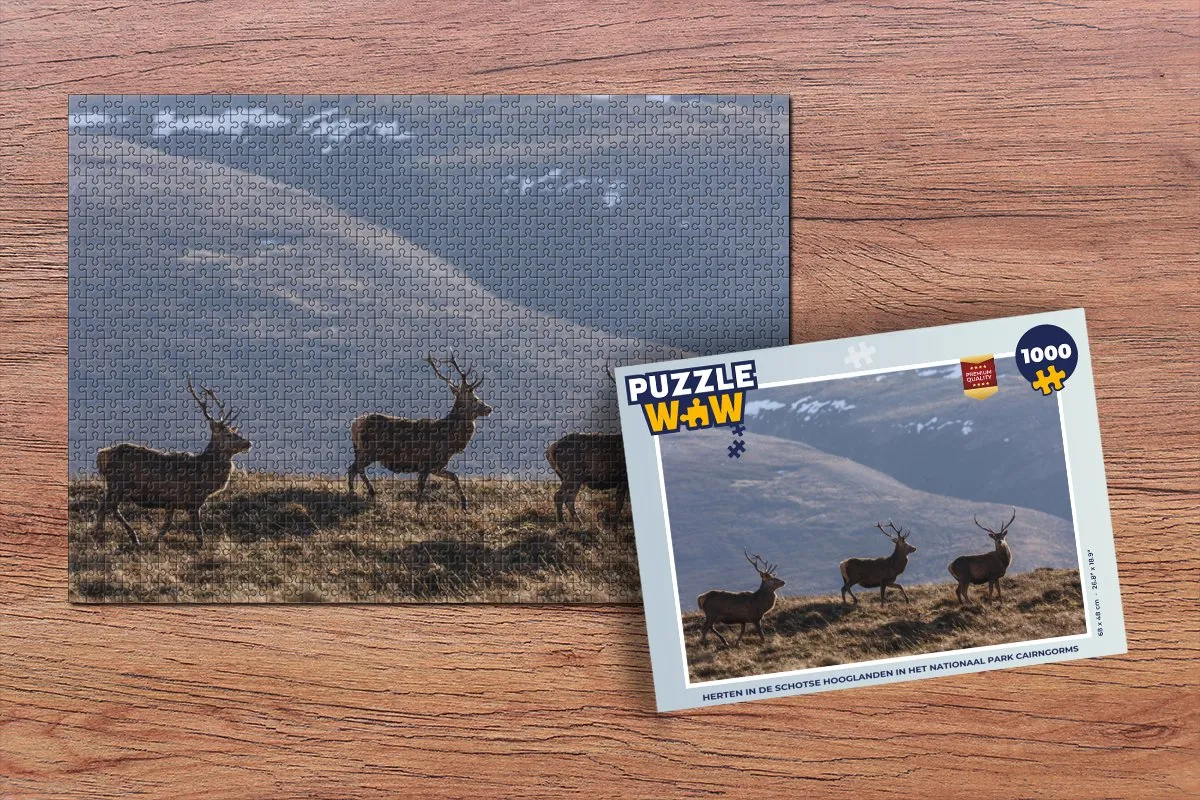PuzzleWow Legpuzzel Herten in de Schotse Hooglanden 1000 Stuks - Multicolor