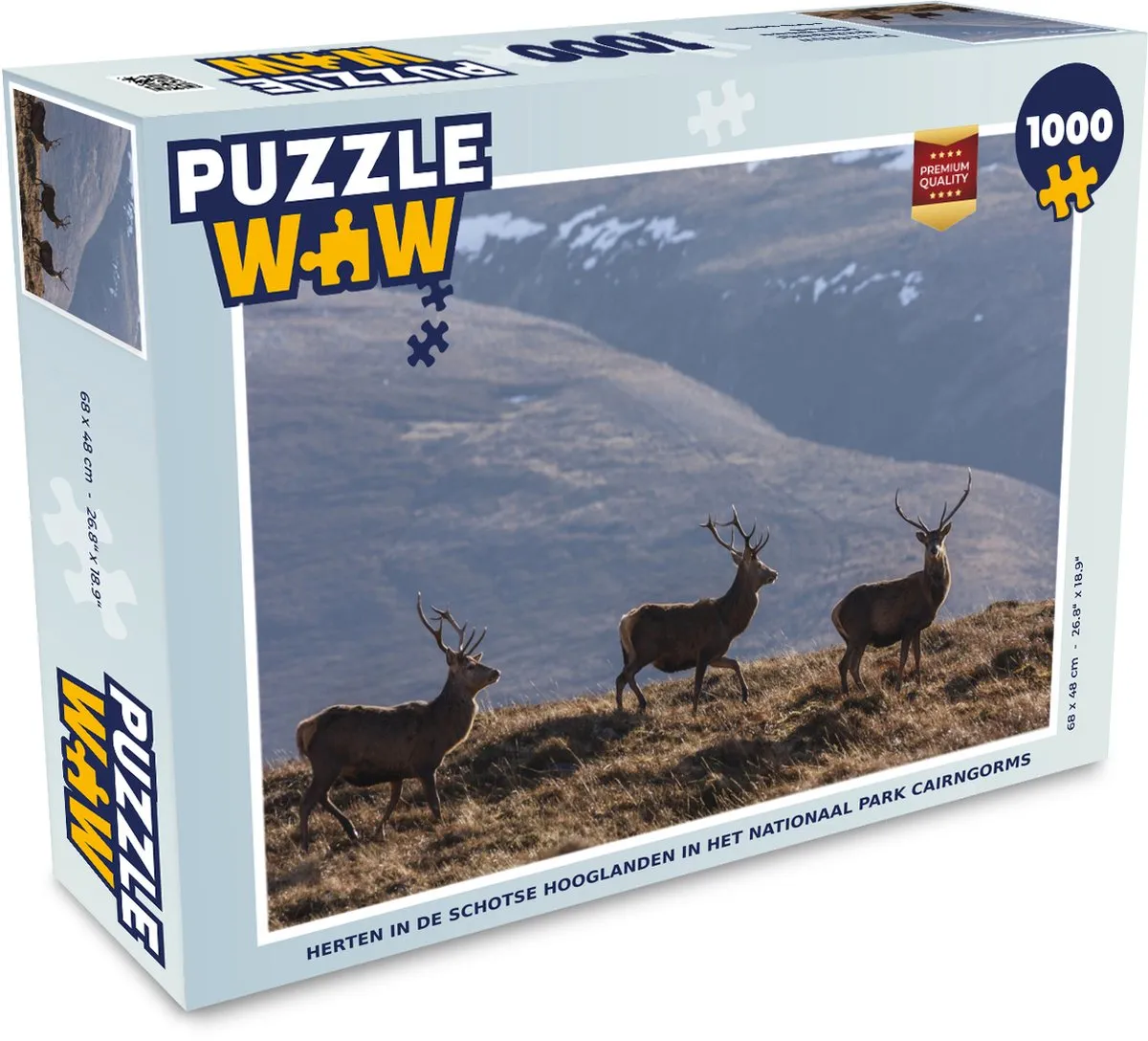 PuzzleWow Legpuzzel Herten in de Schotse Hooglanden 1000 Stuks - Multicolor