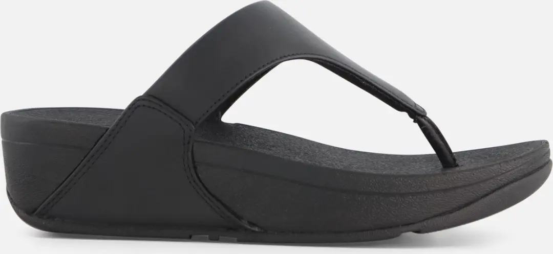 FitFlop Lulu Leather Toepost Dames Slippers - Zwart - afbeelding 2 van 6