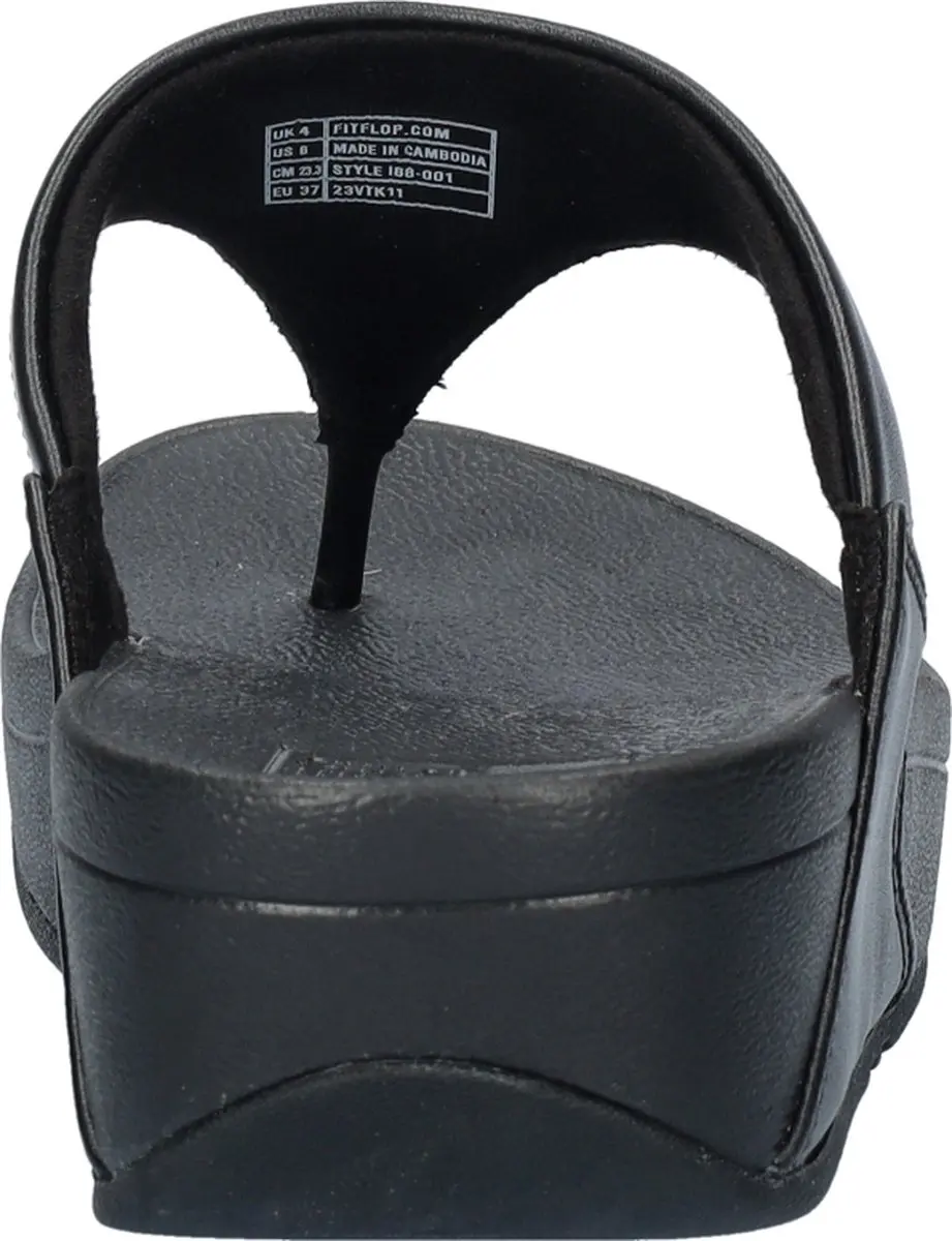 FitFlop Lulu Leather Toepost Dames Slippers - Zwart - afbeelding 6 van 6