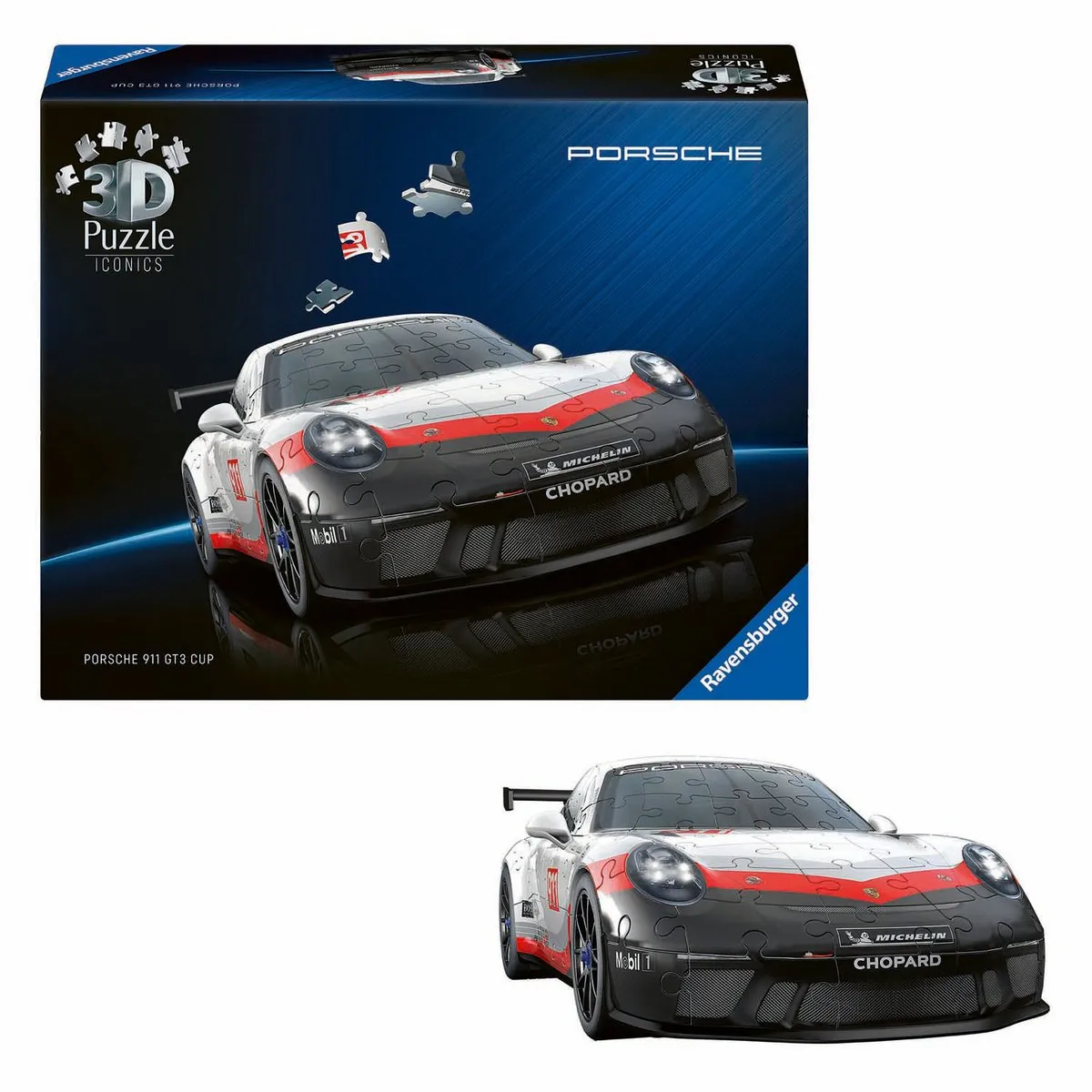 Ravensburger Iconics Porsche 911 GT3 Cup 3D Puzzel - 391 Stuks - Multicolor