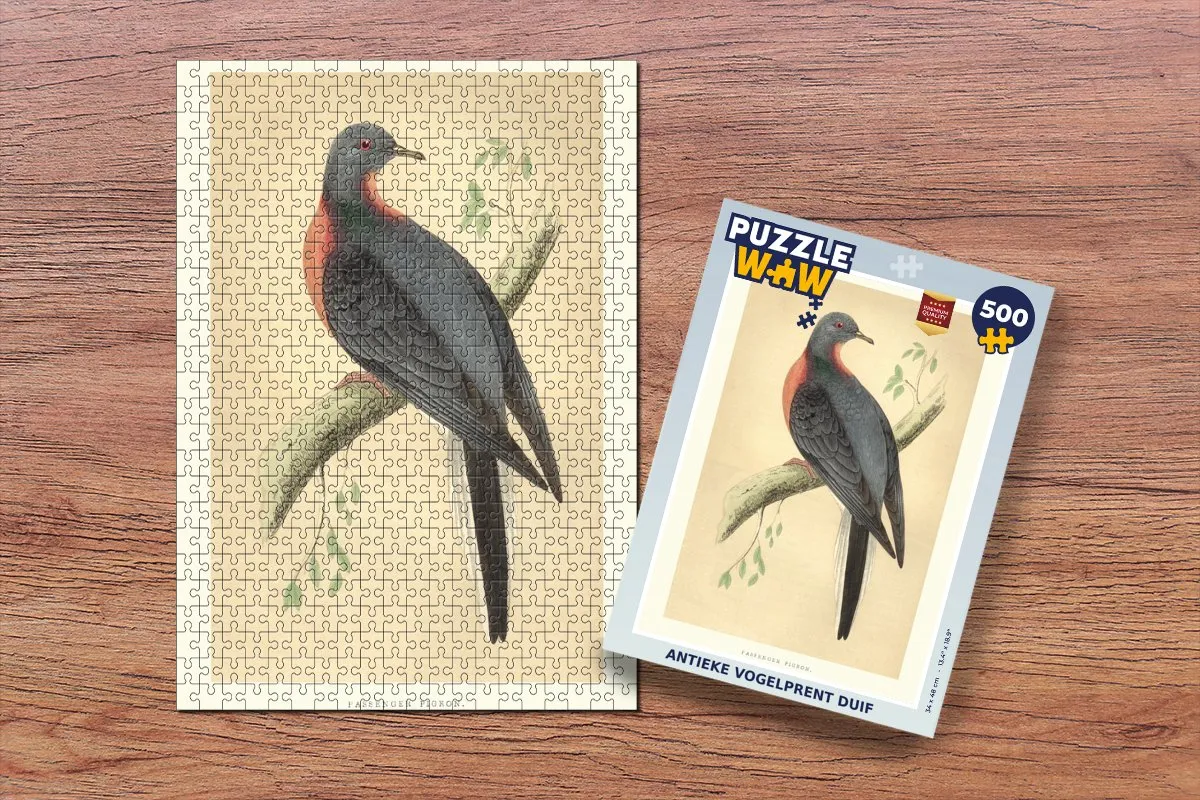 PuzzleWow Antieke Vogelprent Duif Legpuzzel 500 Stuks - Multicolor