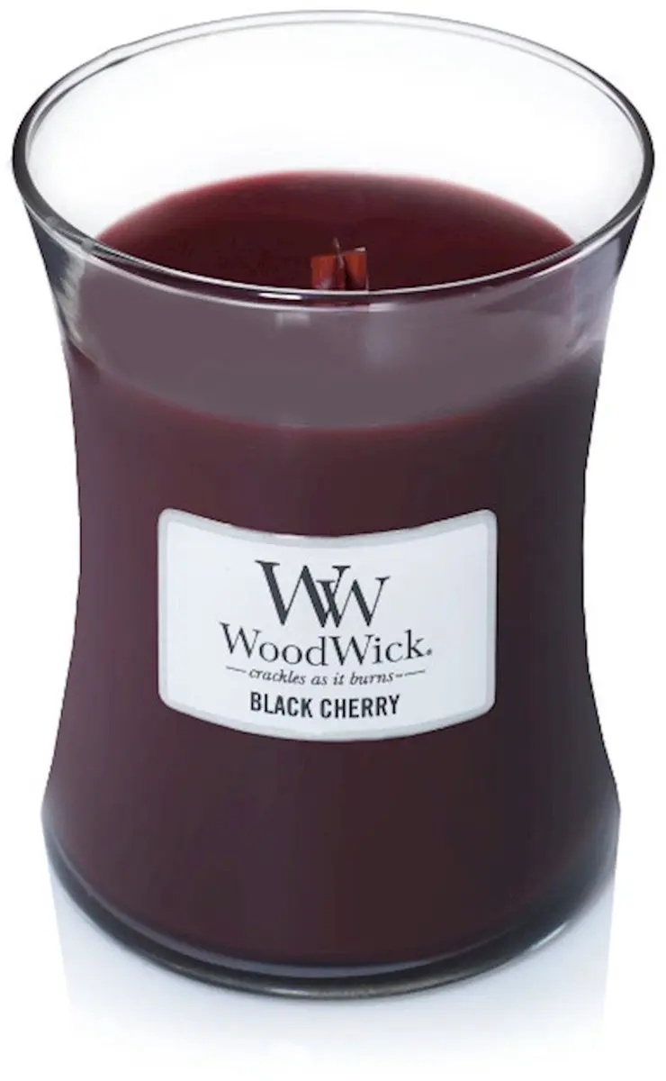 Woodwick Hourglass Geurkaars - Black Cherry - 60 Branduren