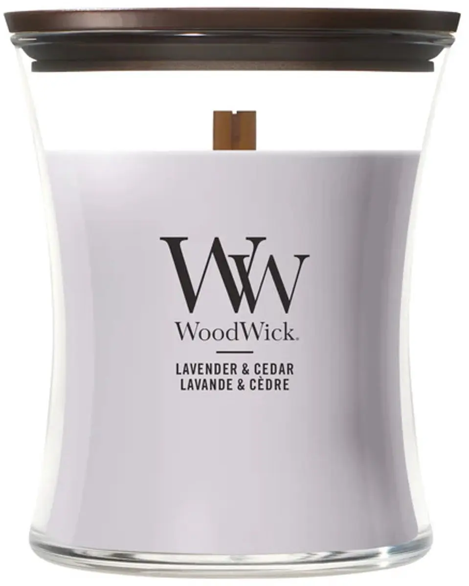 Woodwick Hourglass Geurkaars Lavender & Cedar 60 uur