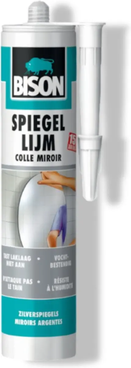 Bison Spiegellijm 425g - Wit - afbeelding 2 van 4