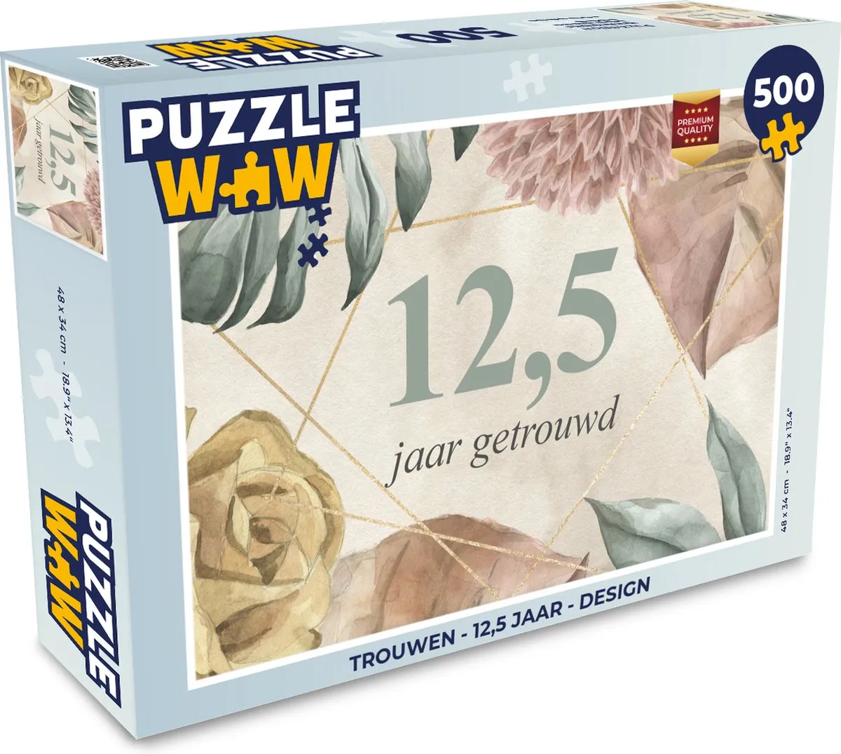 PuzzleWow 12,5 Jaar Getrouwd Legpuzzel 500 Stuks