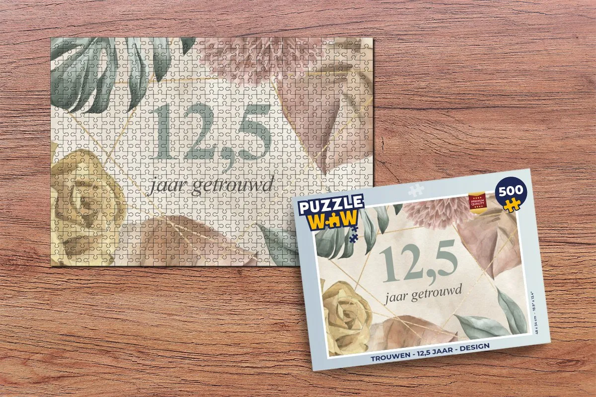 PuzzleWow 12,5 Jaar Getrouwd Legpuzzel 500 Stuks - Multicolor