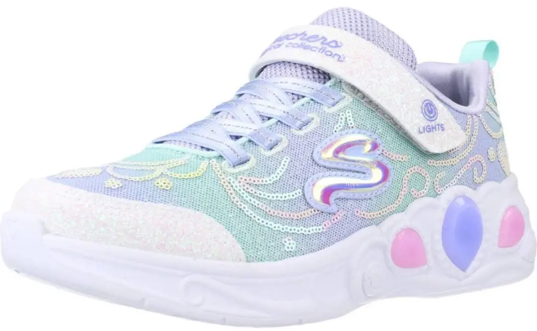 Skechers S Lights Princess Wishes Meisjes Sneaker - Zilver