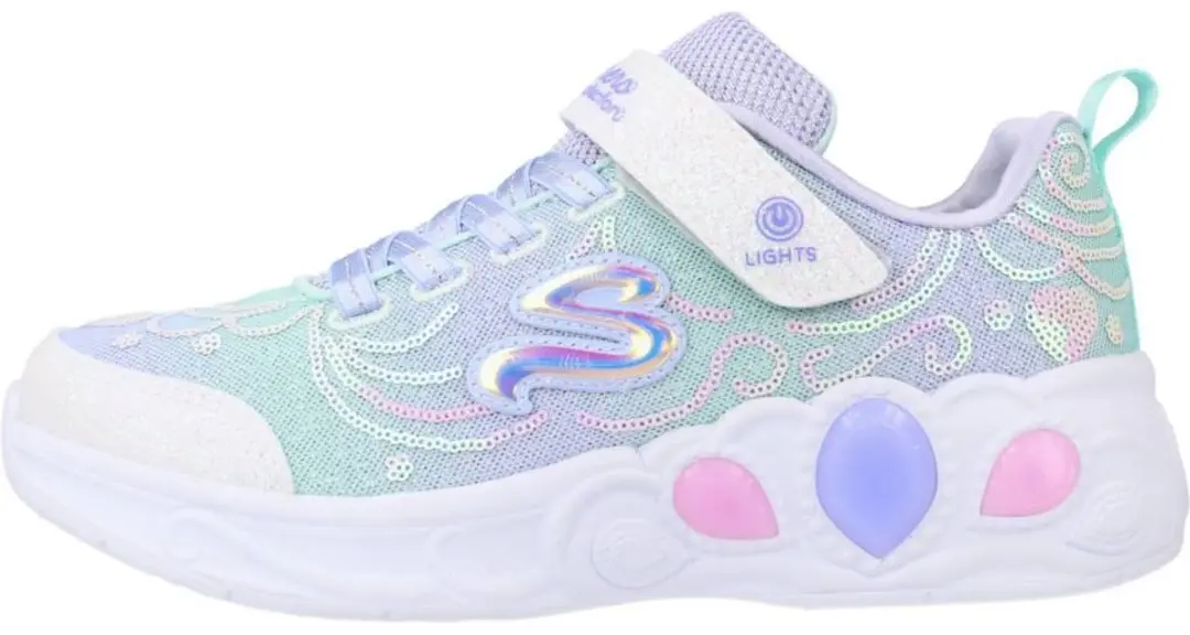 Skechers S Lights Princess Wishes Meisjes Sneaker - Zilver