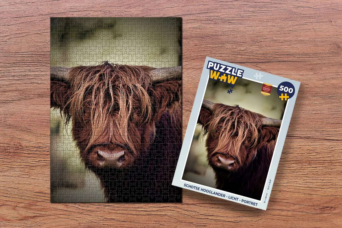 PuzzleWow Schotse Hooglander Legpuzzel 500 Stuks - Multicolor