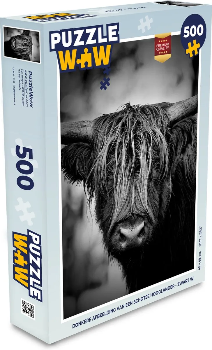 PuzzleWow Schotse Hooglander Legpuzzel 500 Stuks - Multicolor
