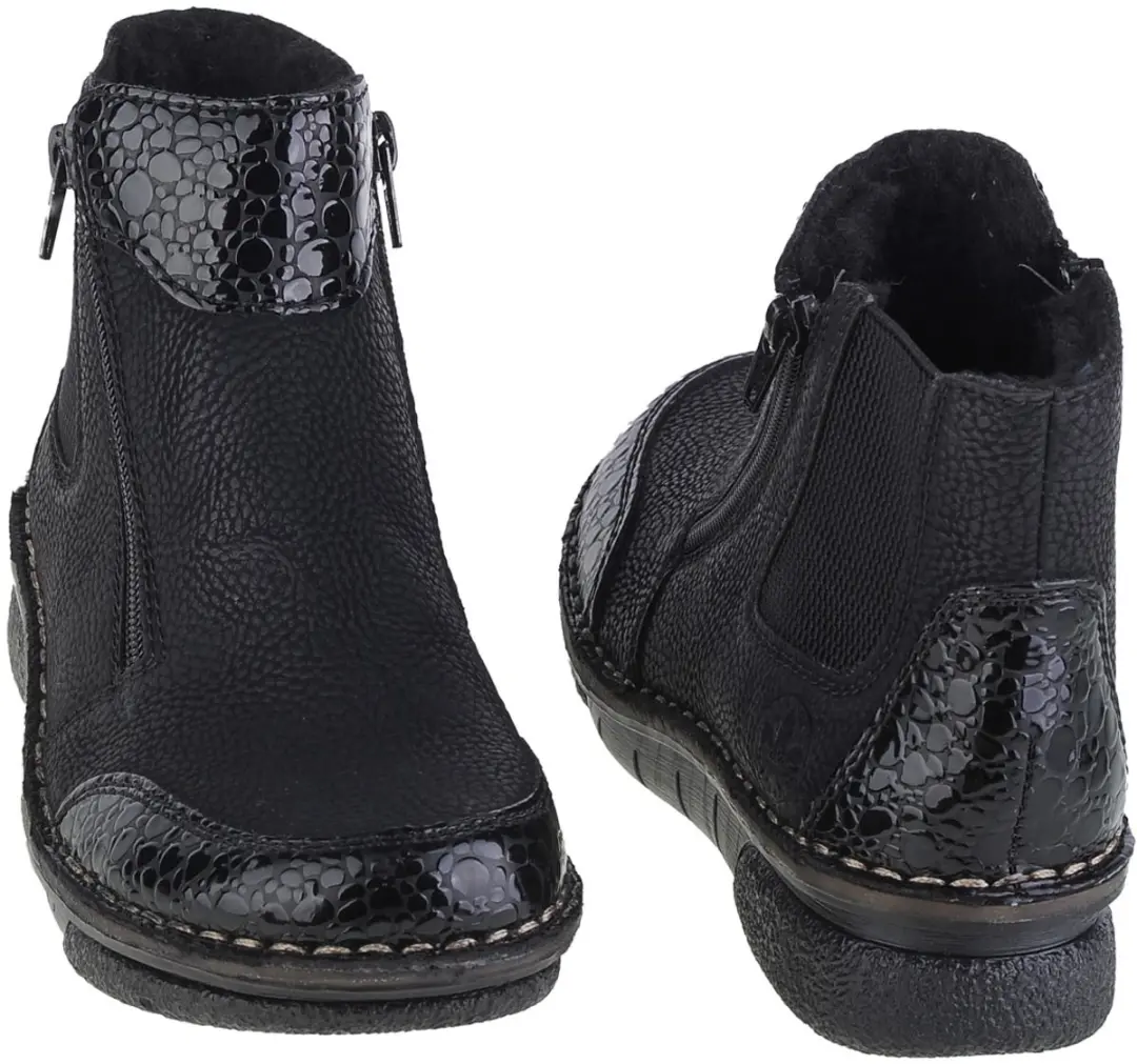 Rieker 73355 Booties - Vrouwen Laarzen 38 - Zwart