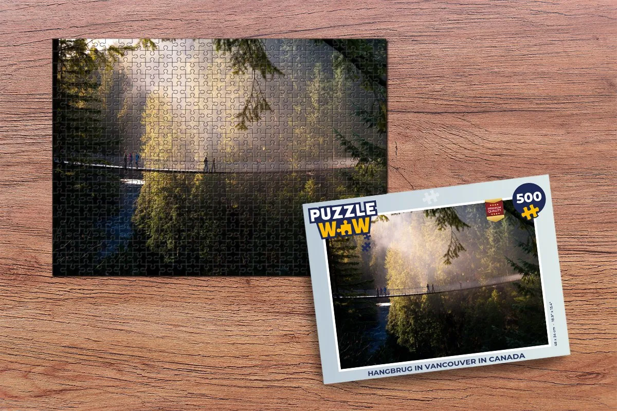 PuzzleWow Vancouver Hangbrug Legpuzzel 500 Stuks - Multicolor