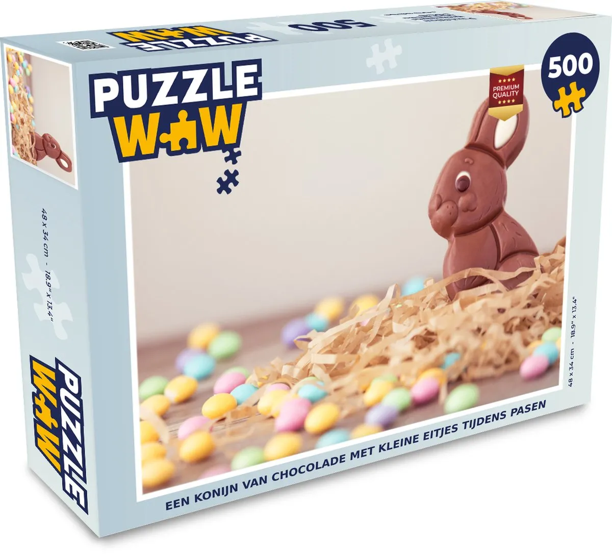 PuzzleWow Pasen Konijn Chocolade Legpuzzel 500 Stuks - Multicolor