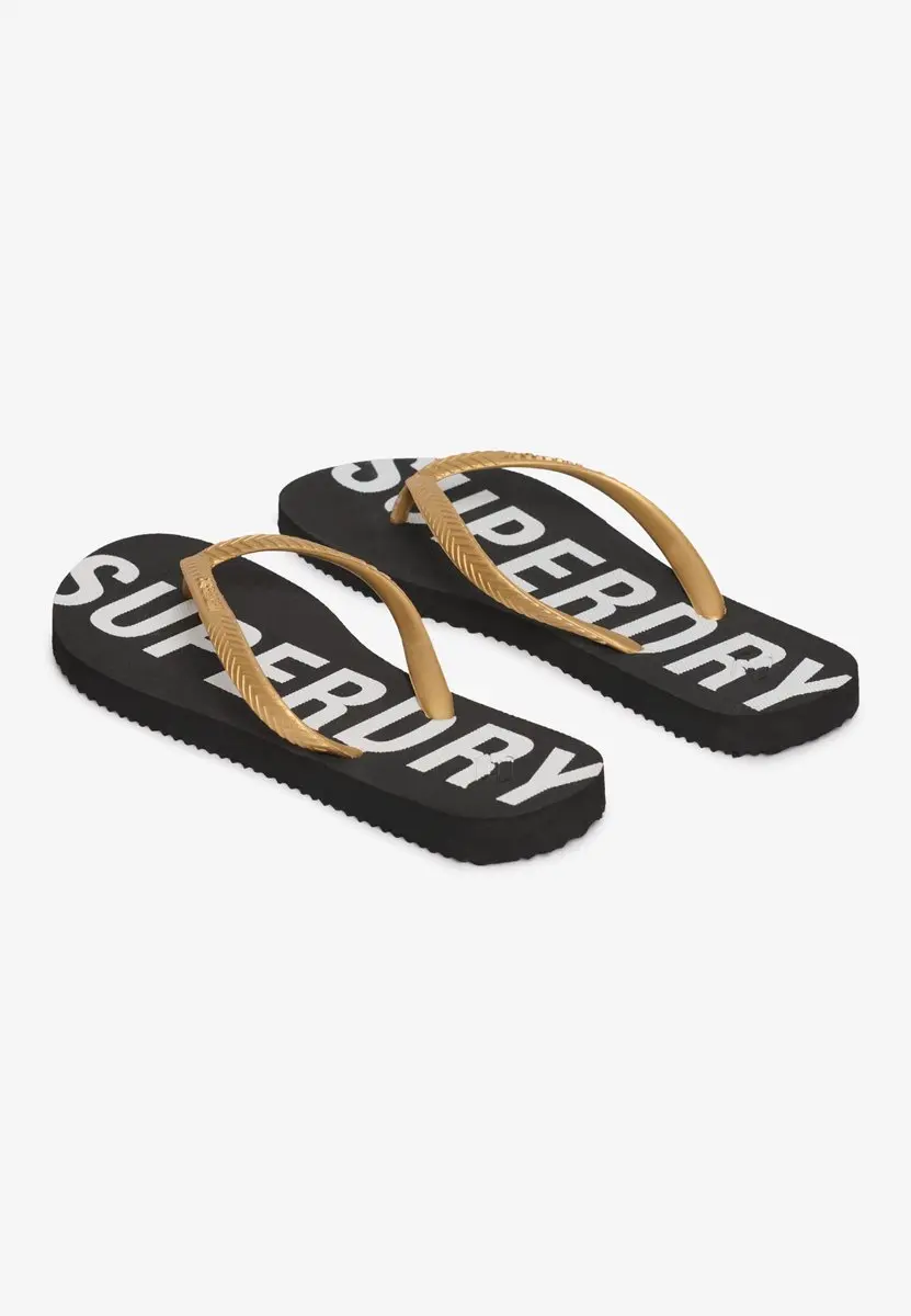 Superdry Dames Teenslippers Code Essential WF310155A - 36/37 - Black/Metallic Gold - afbeelding 3 van 6