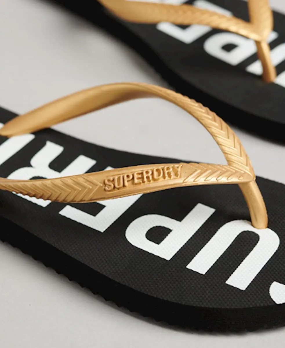 Superdry Dames Teenslippers Code Essential WF310155A - 36/37 - Black/Metallic Gold - afbeelding 6 van 6