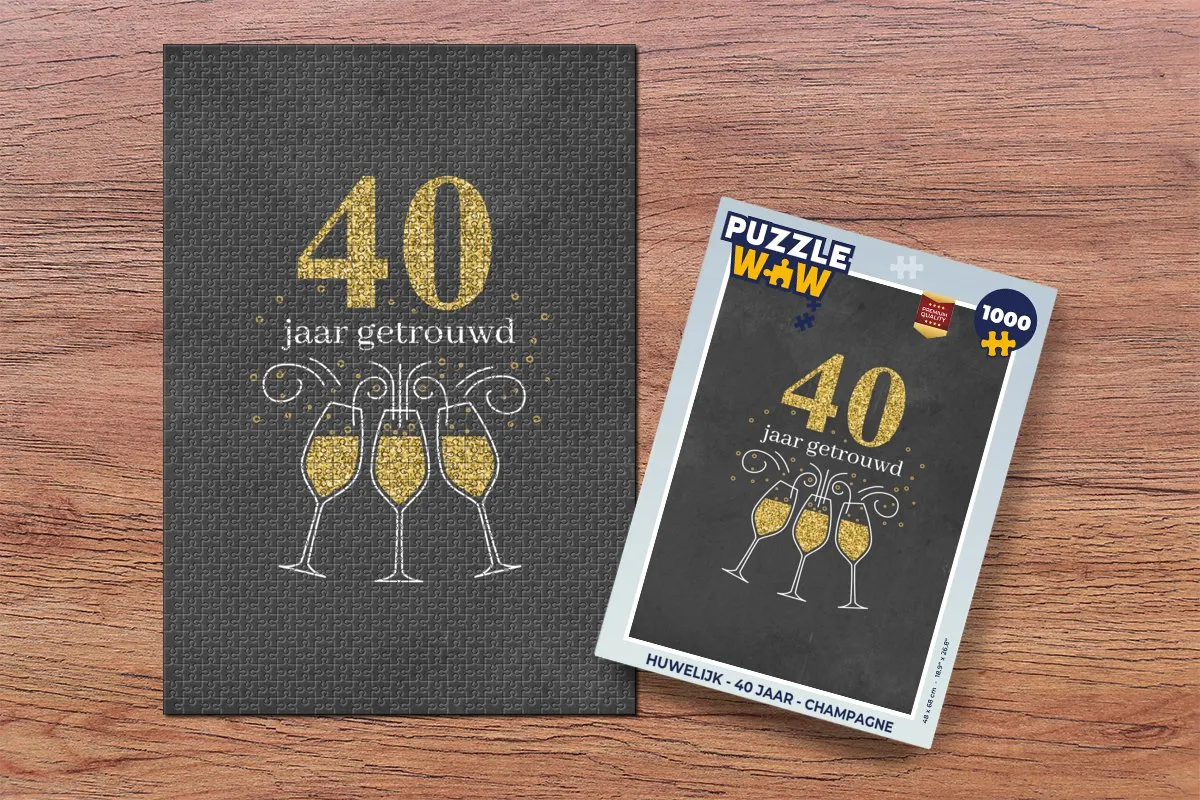 PuzzleWow 1000 Stuks Legpuzzel - 40 Jaar Getrouwd - Multicolor