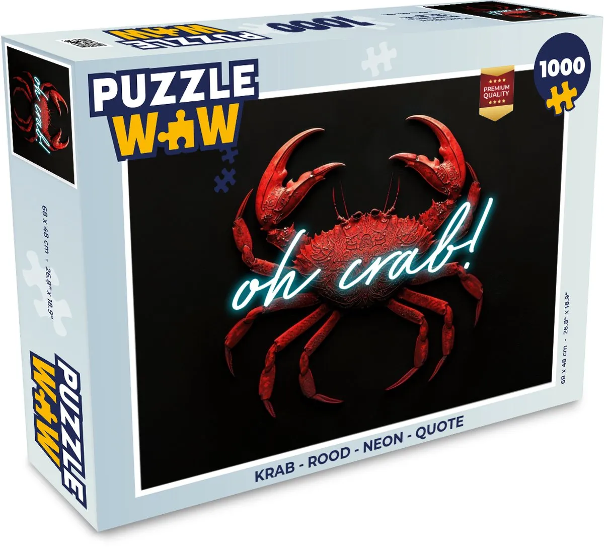 PuzzleWow Krab Quote Legpuzzel 1000 Stuks - Multicolor