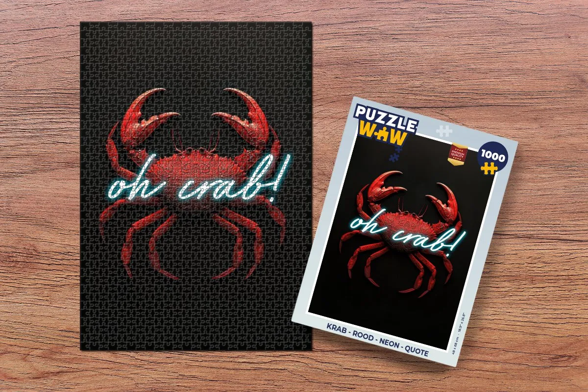 PuzzleWow Krab Quote Legpuzzel 1000 Stuks - Multicolor