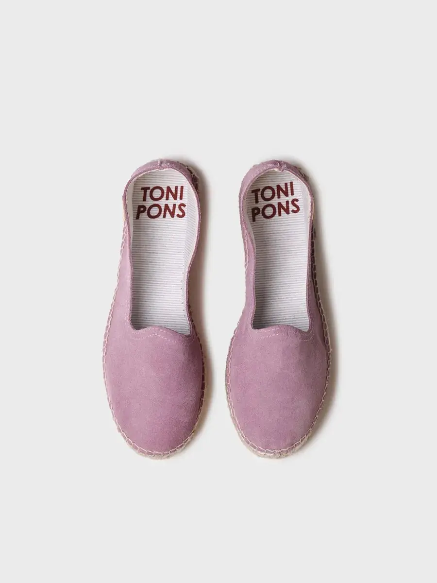 Gesloten espadrille voor dames van suède met jute zool