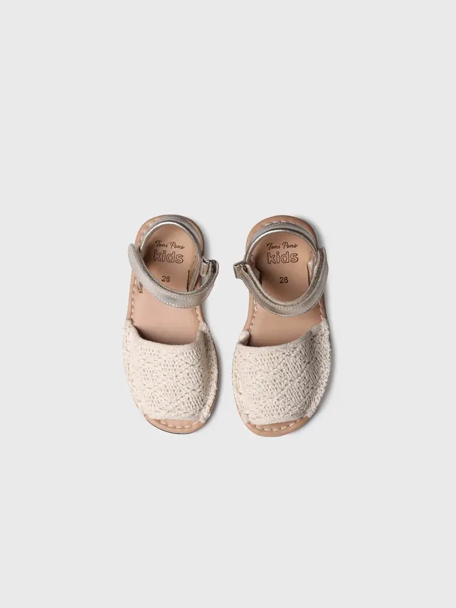Kindersandalen in Menorcaanse stijl met klittenbandsluiting
