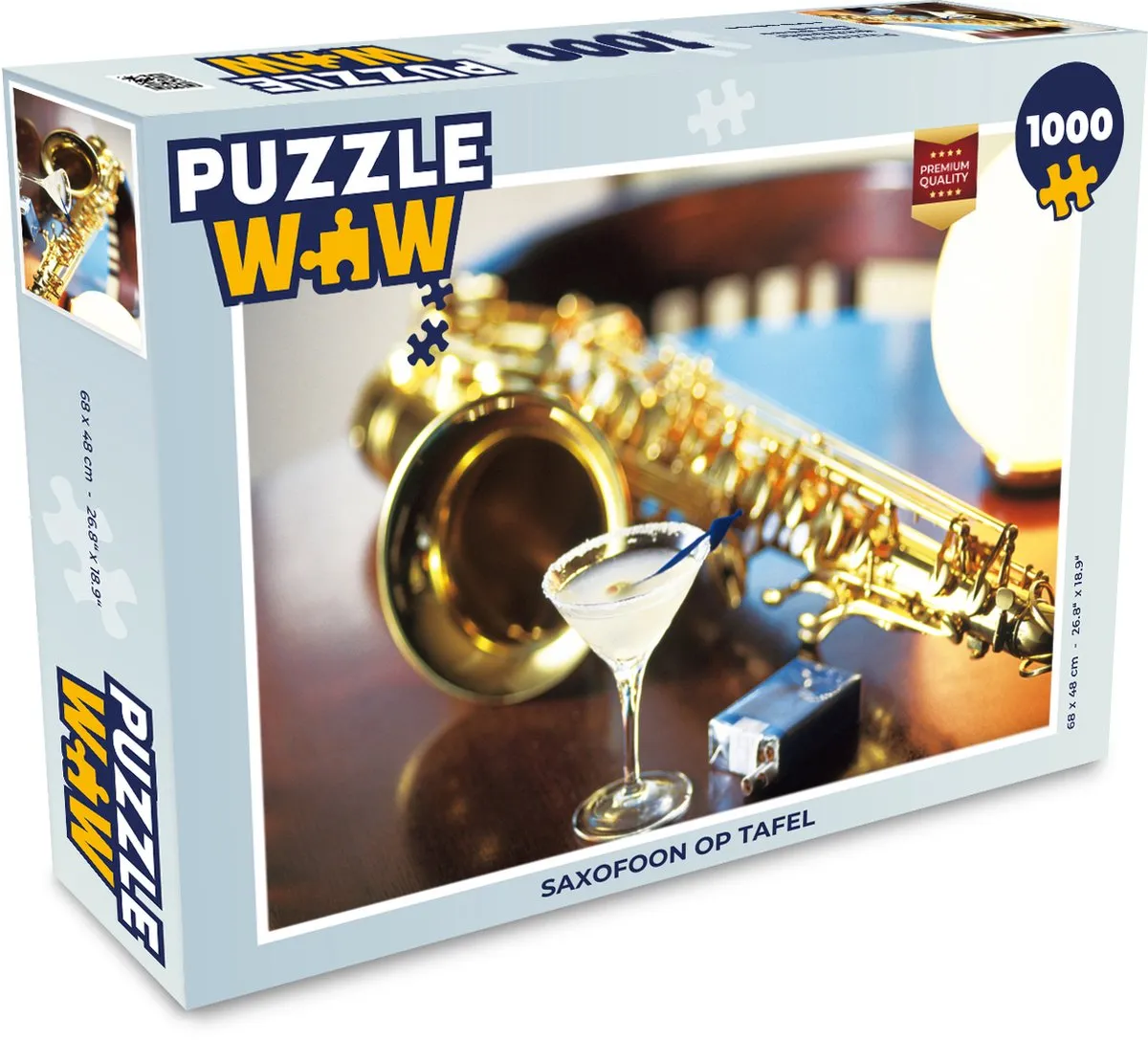 PuzzleWow Saxofoon Tafelpuzzel 1000 Stuks - Multicolor