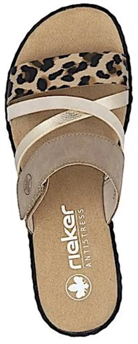 Rieker Slipper multi colour taupe beige (Maat