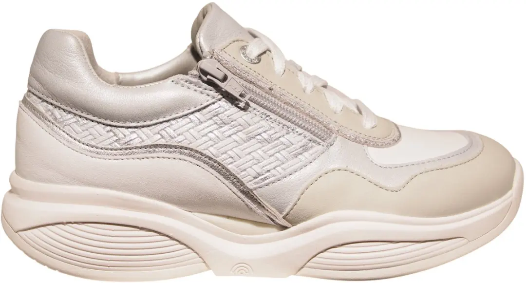 Xsensible lichtgrijze leren dames sneakers