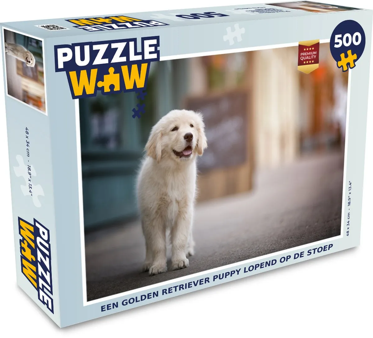 PuzzleWow Legpuzzel Golden Retriever Puppy 500 Stuks - Multicolor