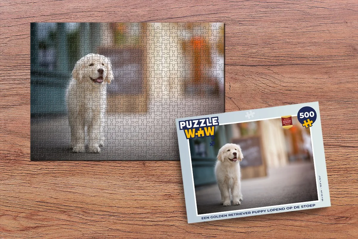 PuzzleWow Legpuzzel Golden Retriever Puppy 500 Stuks - Multicolor