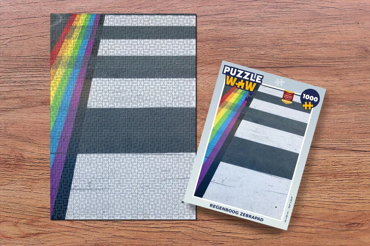 PuzzleWow Regenboog Zebrapad Legpuzzel 1000 Stuks - Multicolor