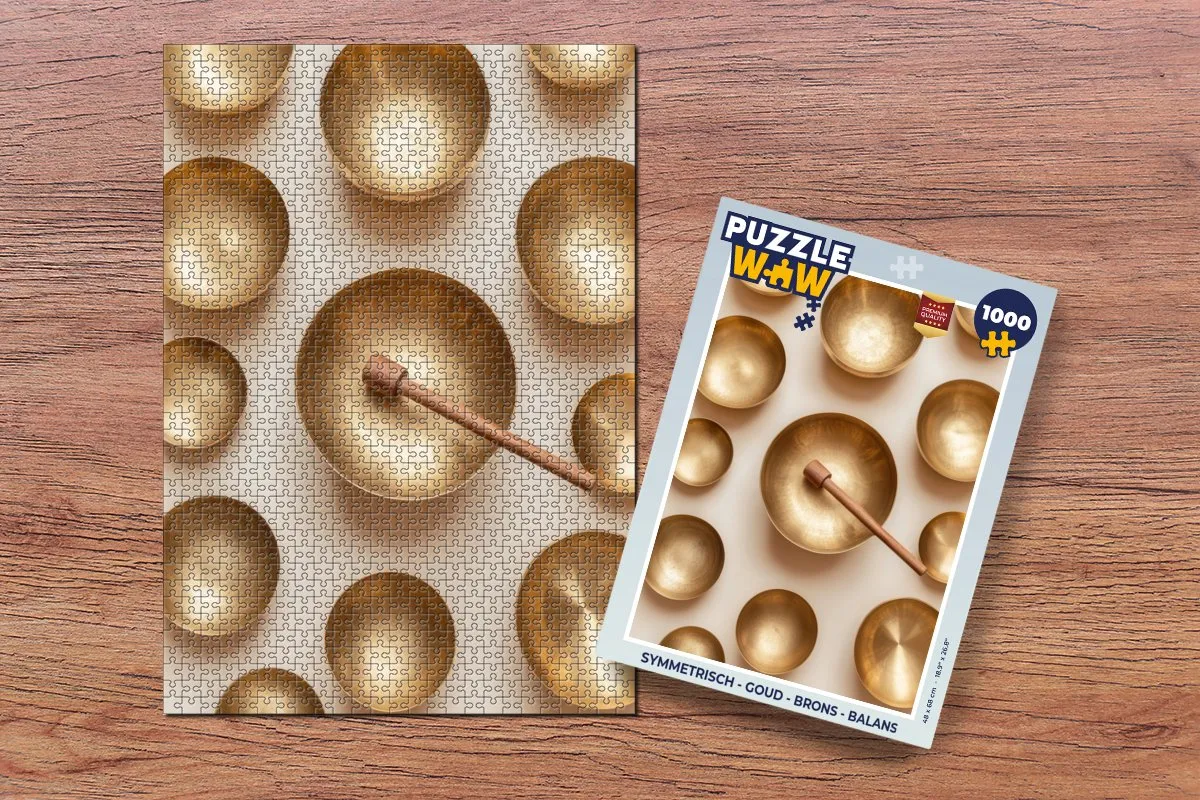 PuzzleWow Symmetrisch Legpuzzel 1000 Stuks - Goud