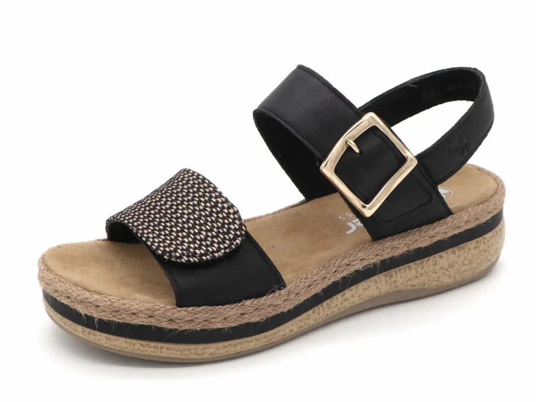 Rieker Sandalen zwart Synthetisch - Dames - Maat 41 - afbeelding 2 van 6