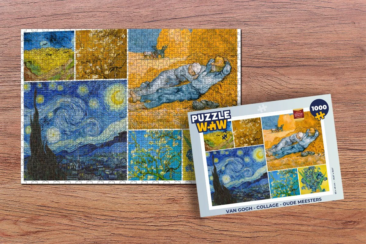 PuzzleWow Van Gogh Collage Legpuzzel 1000 Stuks - Multicolor