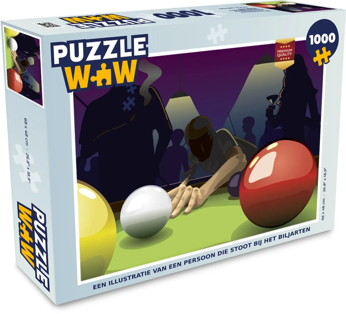 PuzzleWow Biljart Legpuzzel 1000 Stuks - Multicolor