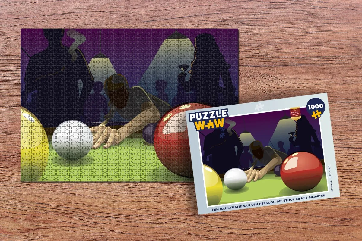 PuzzleWow Biljart Legpuzzel 1000 Stuks - Multicolor