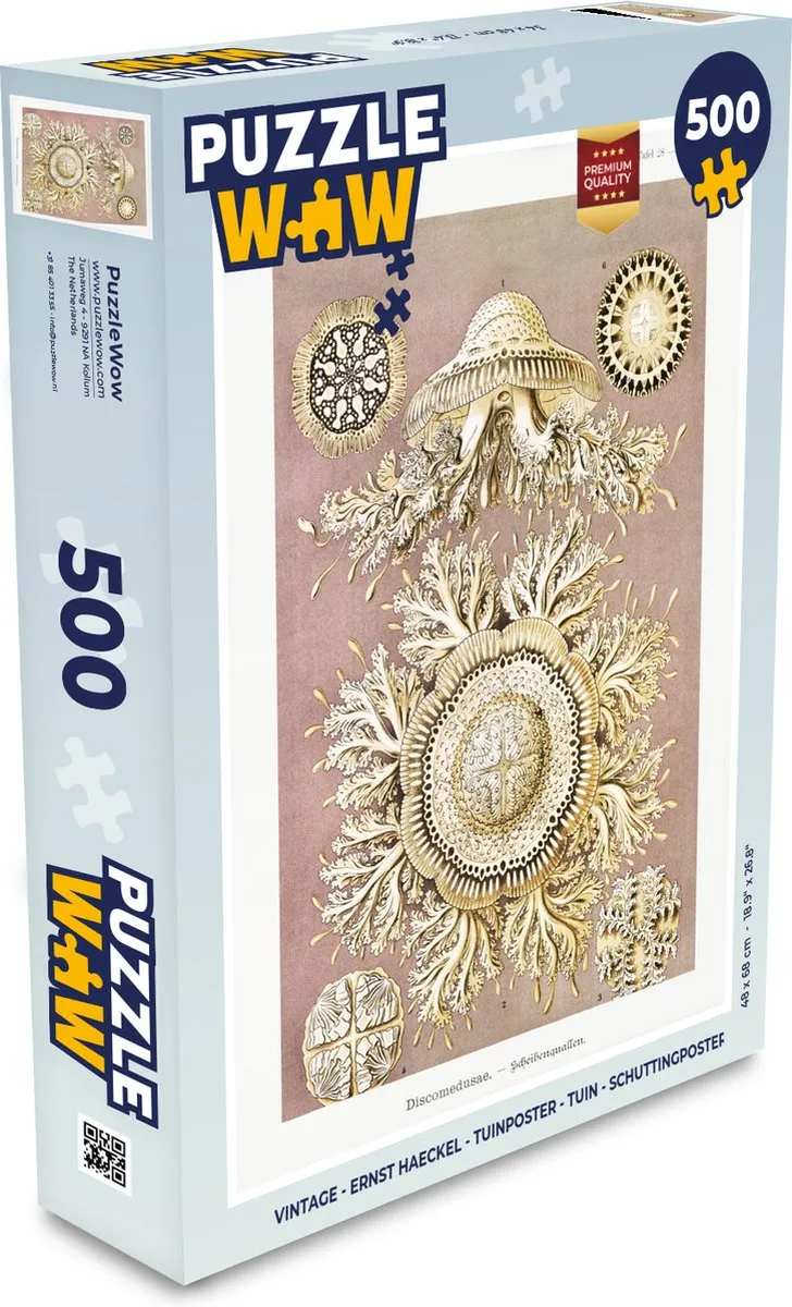 PuzzleWow Vintage Ernst Haeckel Legpuzzel 500 Stuks - Multicolor