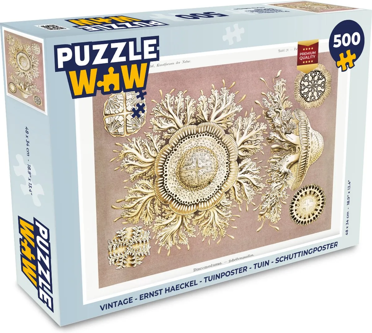 PuzzleWow Vintage Ernst Haeckel Legpuzzel 500 Stuks - Multicolor