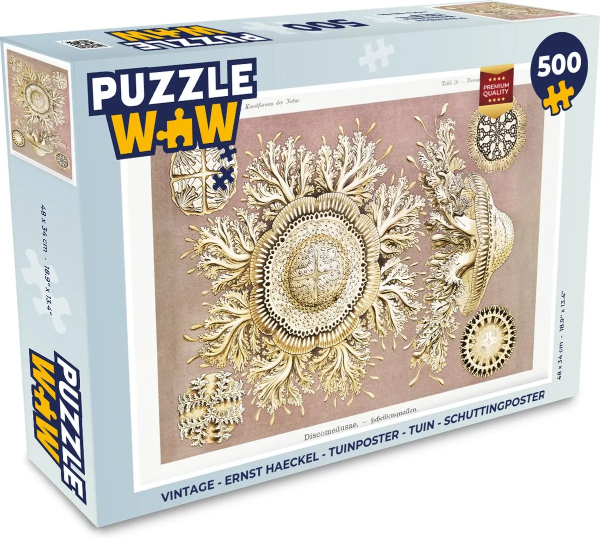 PuzzleWow Vintage Ernst Haeckel Legpuzzel 500 Stuks - Multicolor