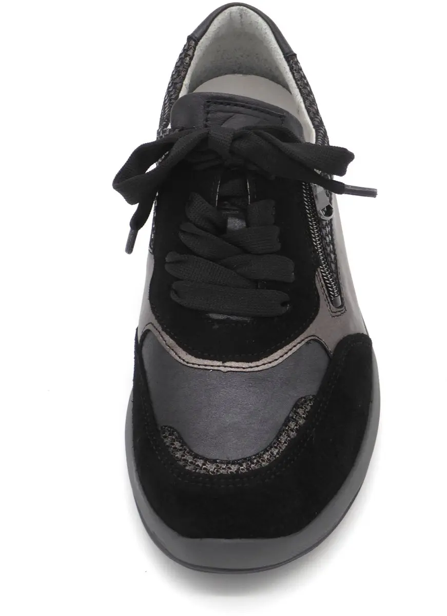 Wäldlaufer Leren Dames Sneakers 831004-980-768 - Zwart - Maat 39