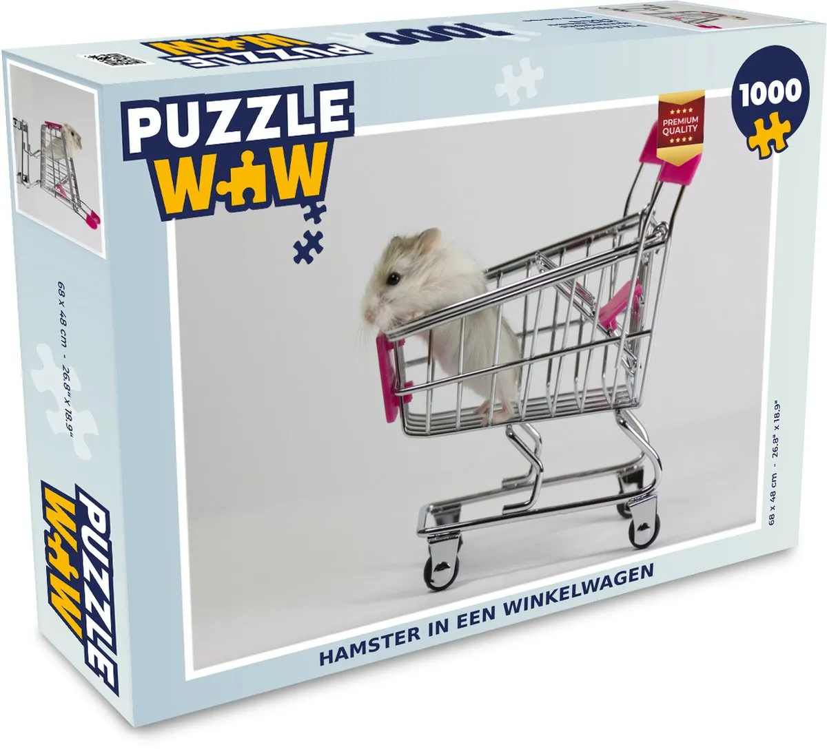 PuzzleWow Hamster in een Winkelwagen Legpuzzel 1000 Stuks - Multicolor