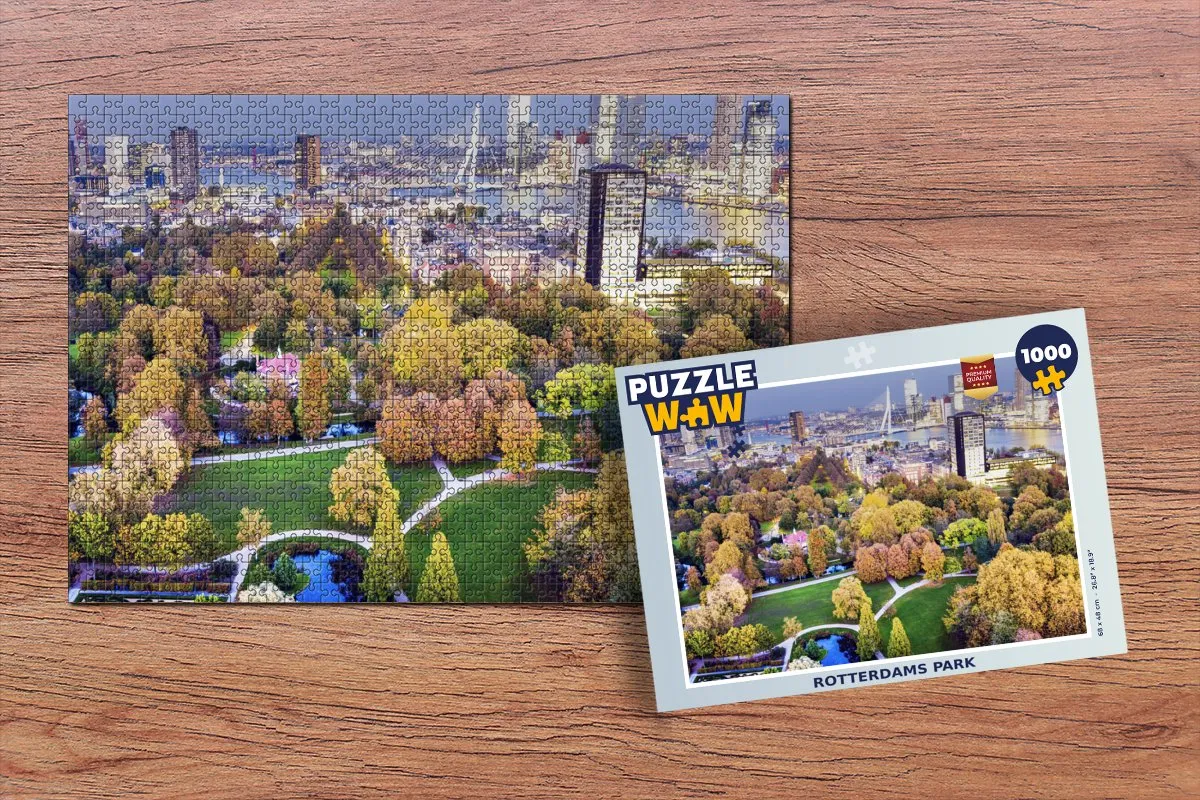 PuzzleWow Rotterdam Park Architectuur Legpuzzel 1000 Stuks - Multicolor