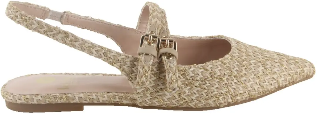 La Strada Slingback Beige Raffia