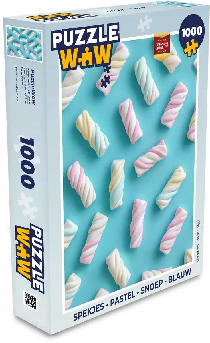 PuzzleWow Spekjes Legpuzzel 1000 Stuks - Blauw