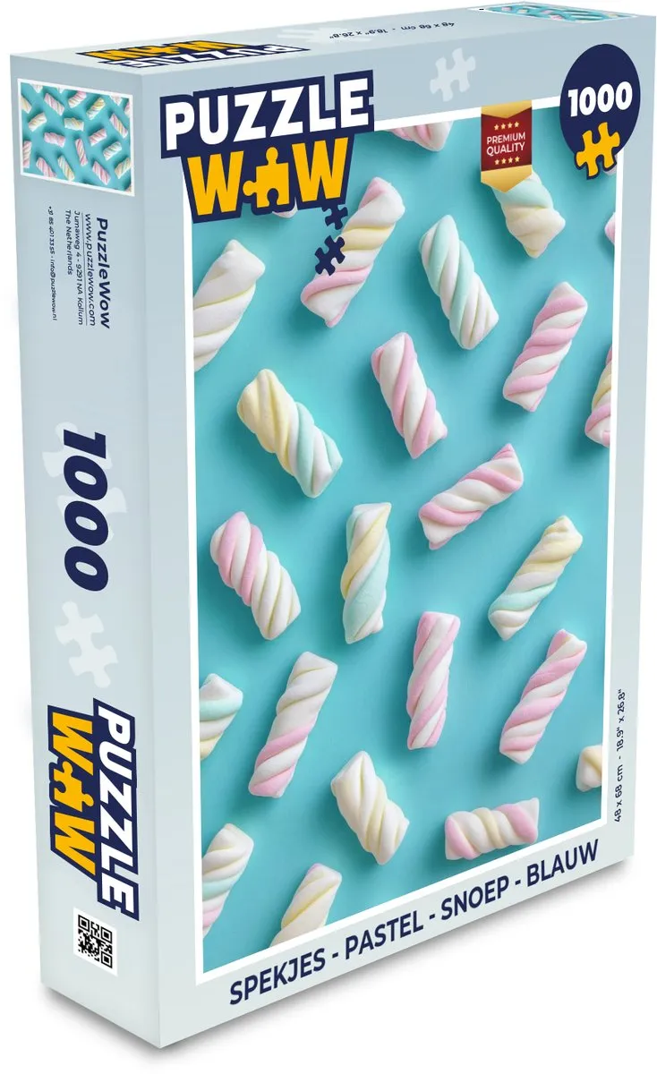 PuzzleWow Spekjes Legpuzzel 1000 Stuks - Blauw