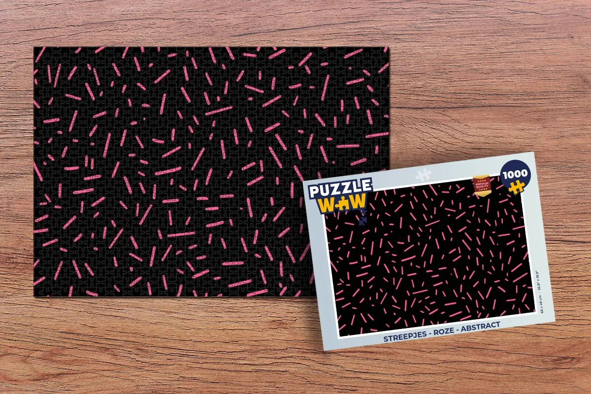 PuzzleWow Streepjes Roze Legpuzzel 1000 Stuks