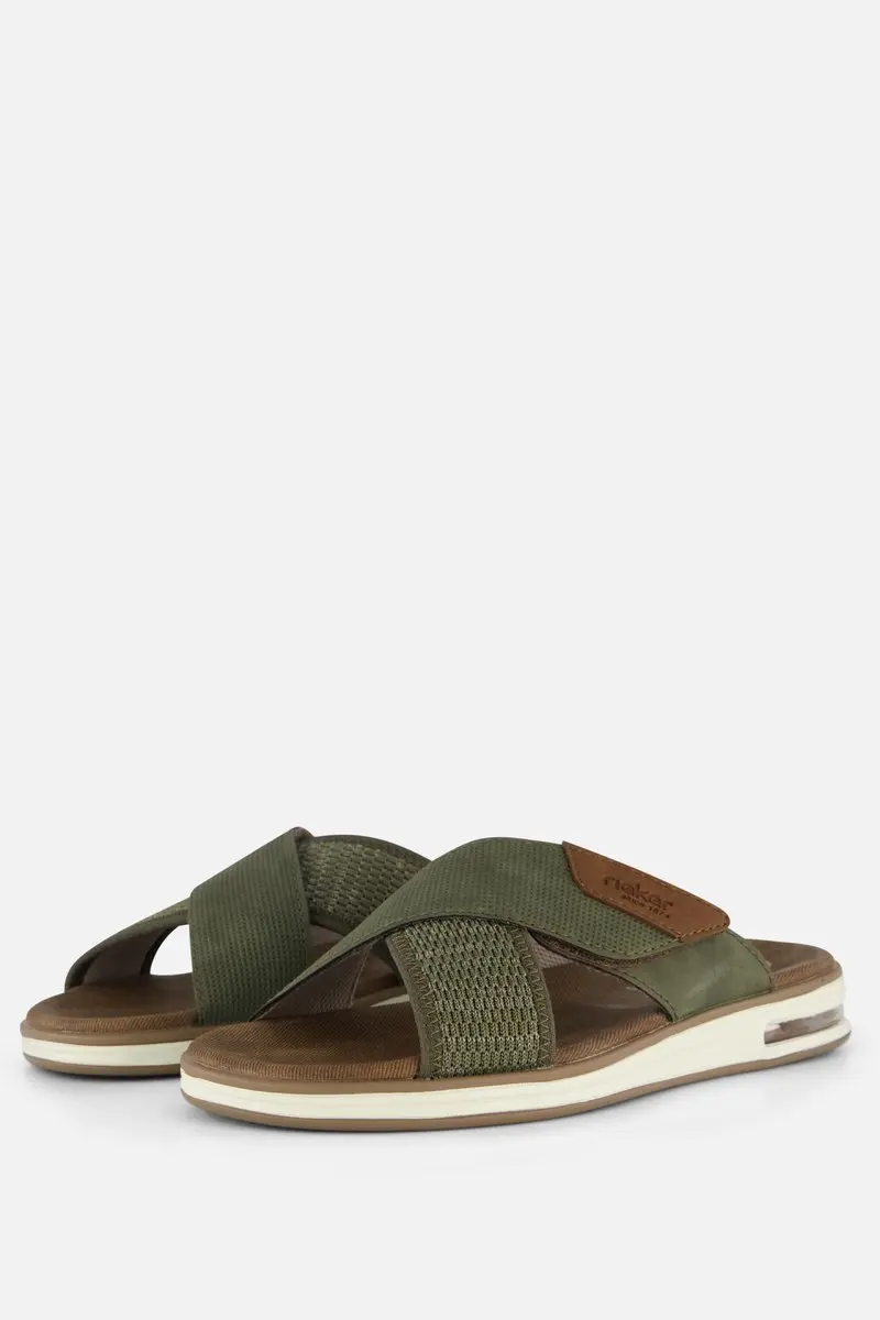 Rieker Slippers groen Synthetisch
