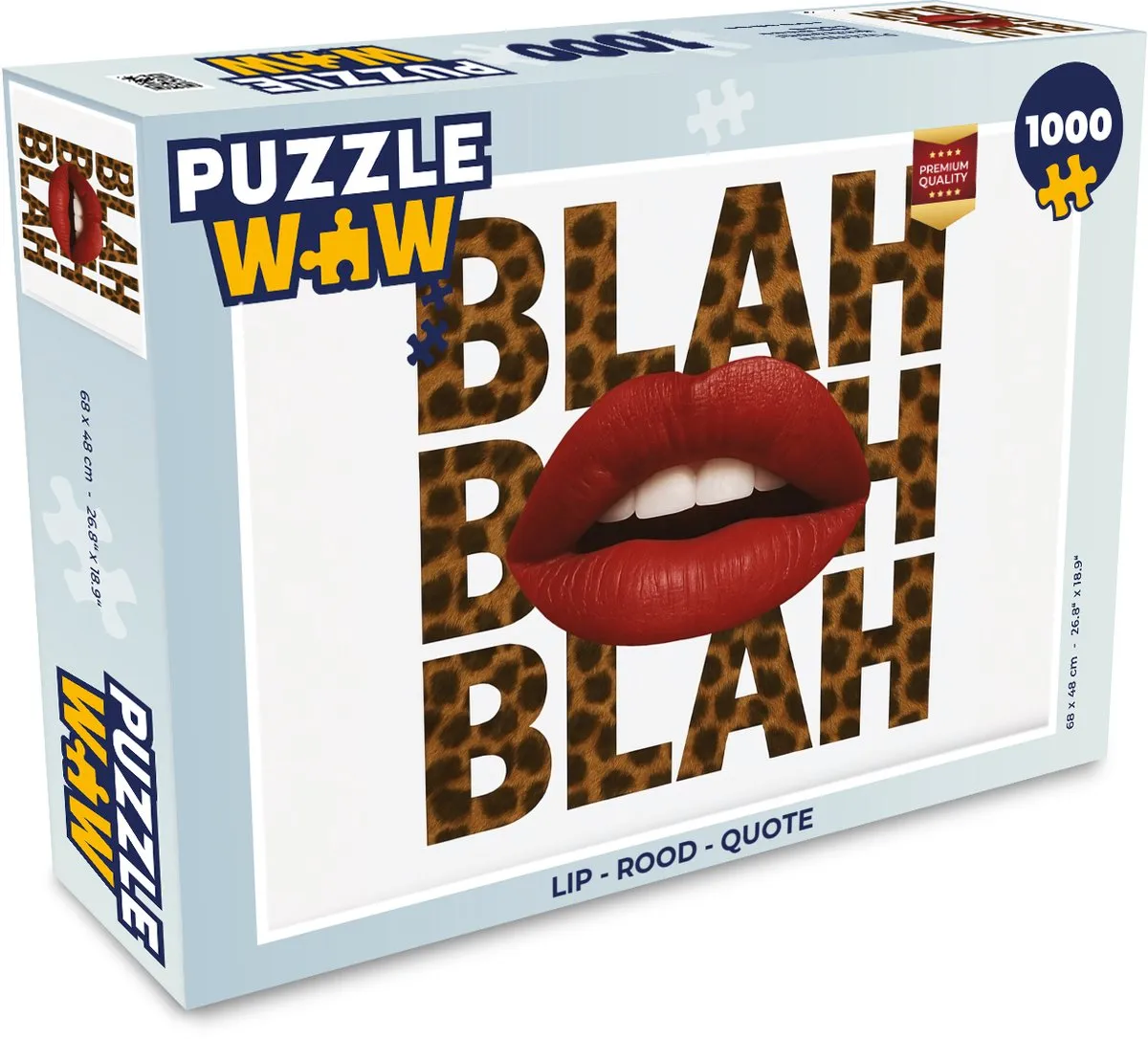 PuzzleWow Lip - Quote Legpuzzel 1000 Stuks - Rood