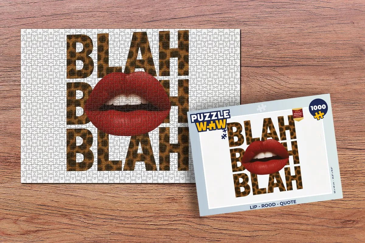 PuzzleWow Lip - Quote Legpuzzel 1000 Stuks - Rood